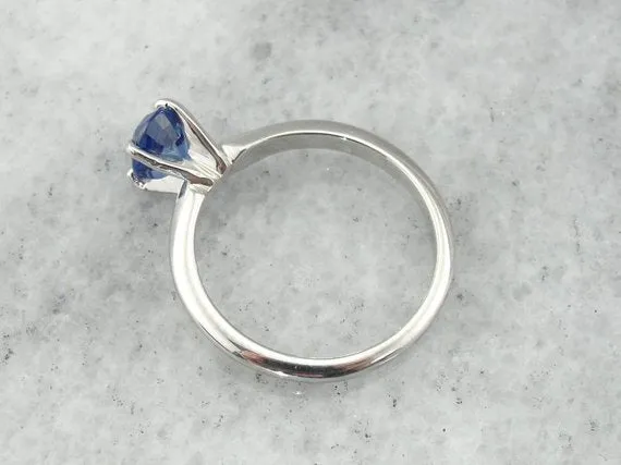 Rings Market Square Jewelers Tapered Platinum Sapphire Solitaire Ring Rings Market Square Jewelers Tapered Platinum Sapphire Solitaire Ring