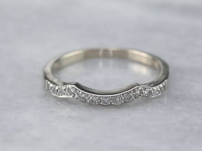 Rings Market Square Jewelers White Gold Diamond Guard Band