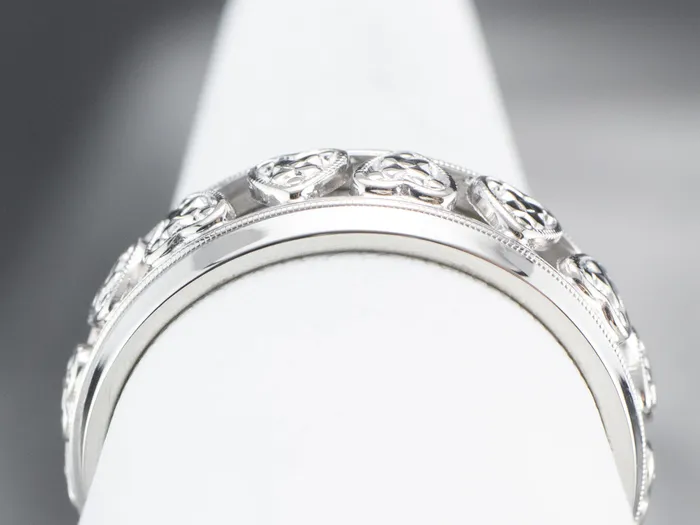 Rings Market Square Jewelers White Gold Heart Pattern Band Rings Market Square Jewelers White Gold Heart Pattern Band