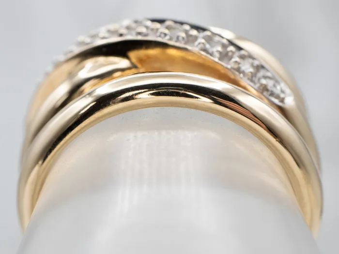 Rings Market Square Jewelers Woven Polished Gold Diamond Band Rings Market Square Jewelers Woven Polished Gold Diamond Band
