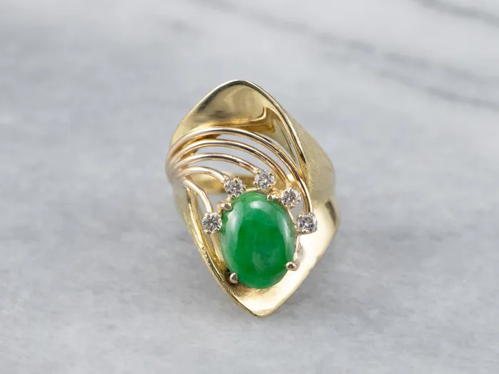 Rings Modernist Jade and Diamond 18K Gold Ring Market Square Jewelers Rings Modernist Jade and Diamond 18K Gold Ring Market Square Jewelers