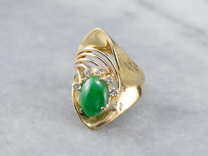 Rings Modernist Jade and Diamond 18K Gold Ring Market Square Jewelers Rings Modernist Jade and Diamond 18K Gold Ring Market Square Jewelers