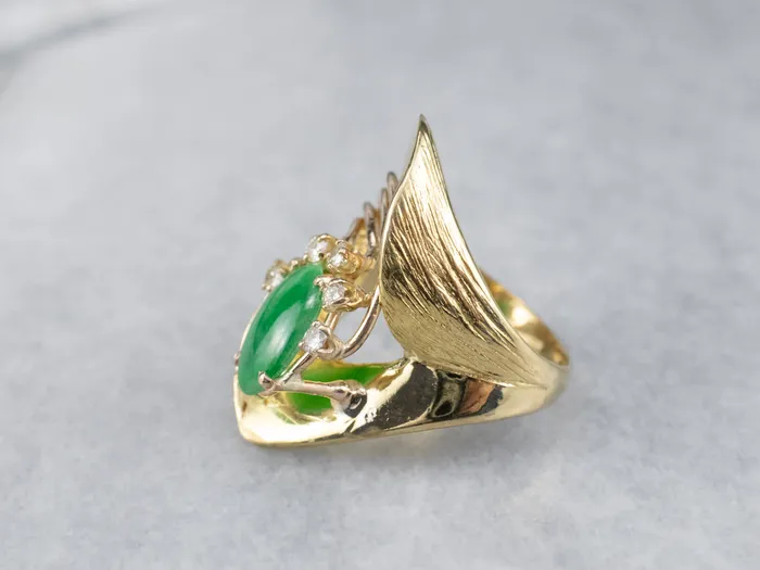 Rings Modernist Jade and Diamond 18K Gold Ring Market Square Jewelers Rings Modernist Jade and Diamond 18K Gold Ring Market Square Jewelers
