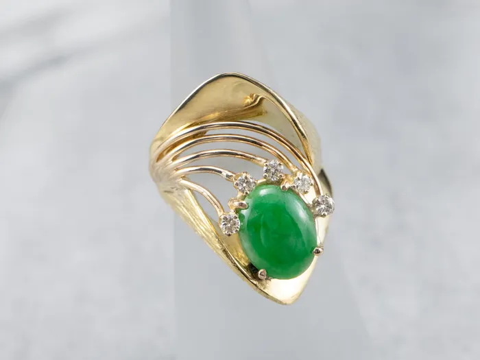 Rings Modernist Jade and Diamond 18K Gold Ring Market Square Jewelers Rings Modernist Jade and Diamond 18K Gold Ring Market Square Jewelers