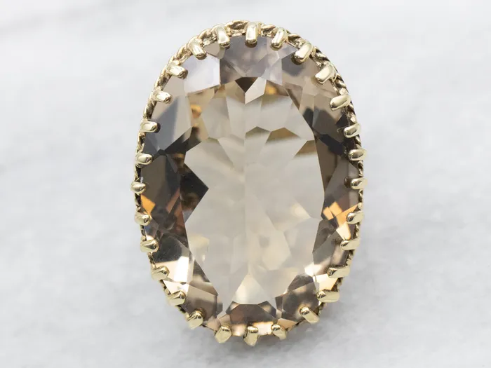 Rings MSJ Online Vintage Smoky Quartz Cocktail Ring