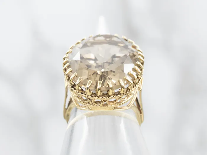Rings MSJ Online Vintage Smoky Quartz Cocktail Ring