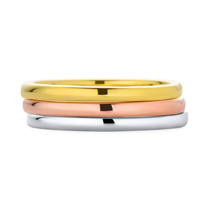 Rings Tri Color Silver Ring Stacking Couples Wedding Band Set 14K Gold Plated Sterling BlingJewelry Wholesale Rings Tri Color Silver Ring Stacking Couples Wedding Band Set 14K Gold Plated Sterling BlingJewelry Wholesale