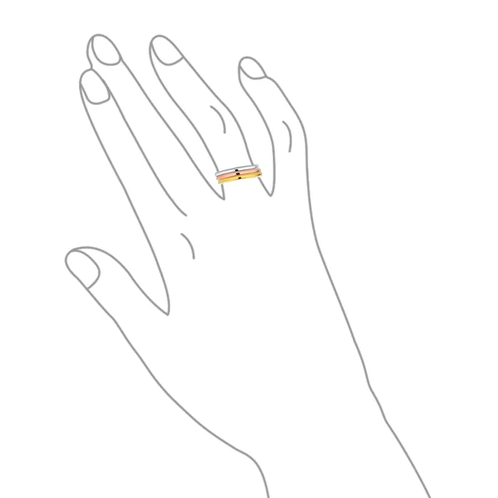 Rings Tri Color Silver Ring Stacking Couples Wedding Band Set 14K Gold Plated Sterling BlingJewelry Wholesale