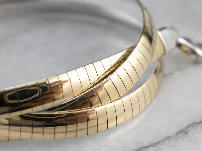Rings Two Tone Gold Omega Chain Market Square Jewelers