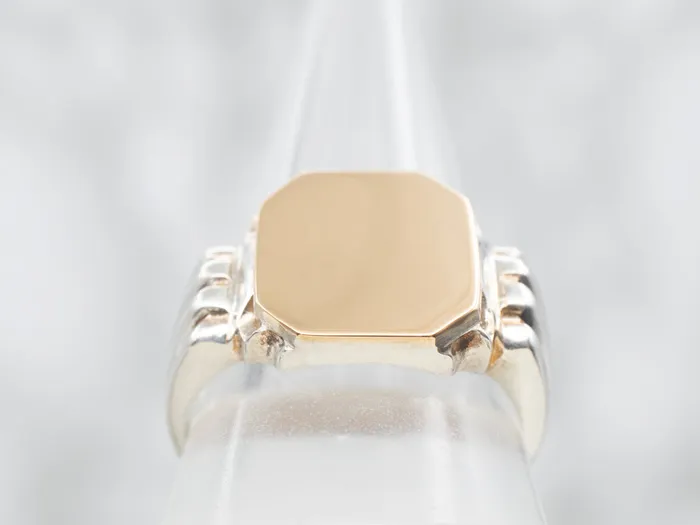 Rings Unisex Mixed Metal Signet Ring Market Square Jewelers Rings Unisex Mixed Metal Signet Ring Market Square Jewelers