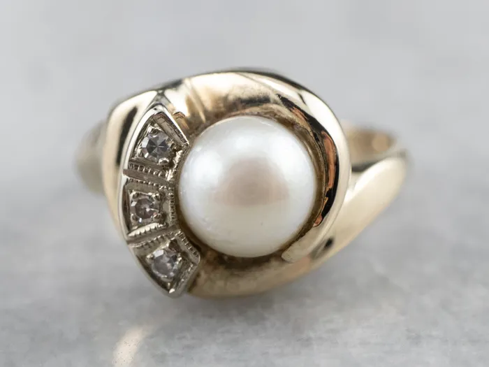 Rings Vintage Pearl and Diamond Ring Market Square Jewelers Rings Vintage Pearl and Diamond Ring Market Square Jewelers