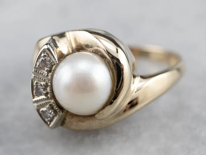 Rings Vintage Pearl and Diamond Ring Market Square Jewelers Rings Vintage Pearl and Diamond Ring Market Square Jewelers
