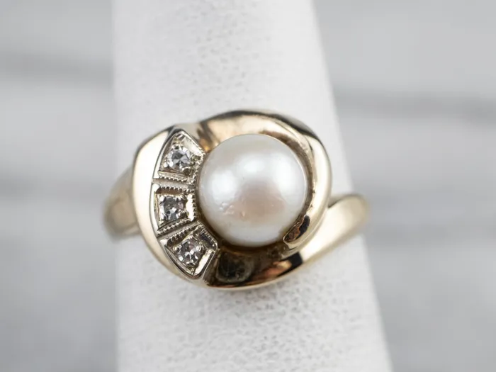 Rings Vintage Pearl and Diamond Ring Market Square Jewelers Rings Vintage Pearl and Diamond Ring Market Square Jewelers