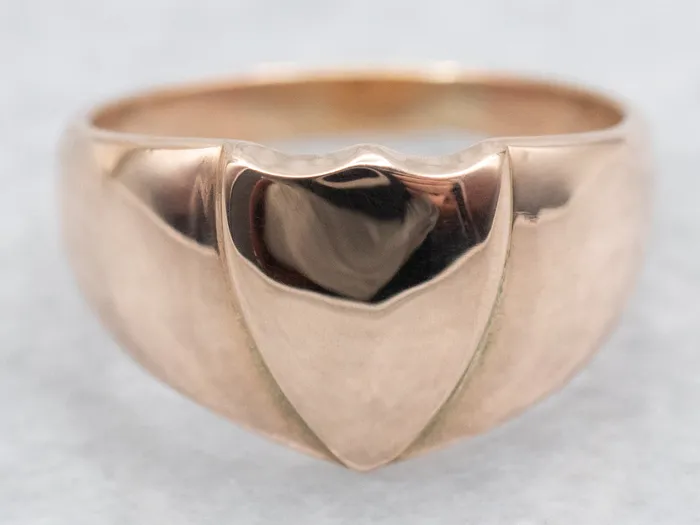 Rose Gold Shield Signet Ring Market Square Jewelers Rings