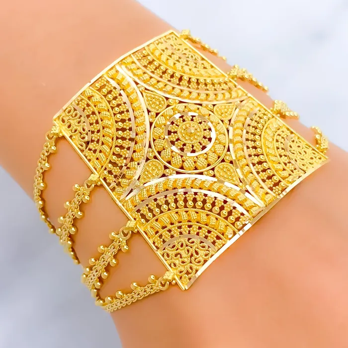 Royal Mandala 22k Gold Statement Bracelet Andaaz Jewelers Bracelets