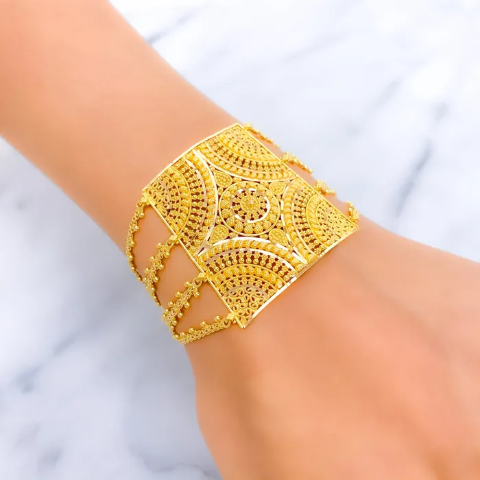Royal Mandala 22k Gold Statement Bracelet Andaaz Jewelers Bracelets