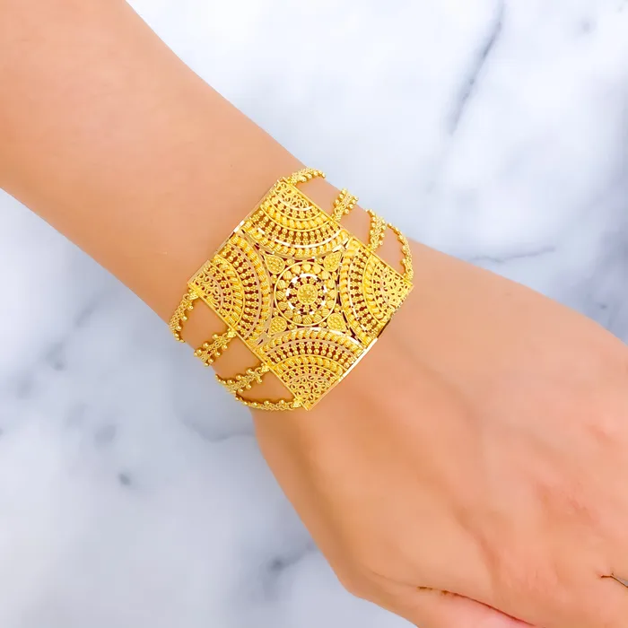 Royal Mandala 22k Gold Statement Bracelet Andaaz Jewelers Bracelets