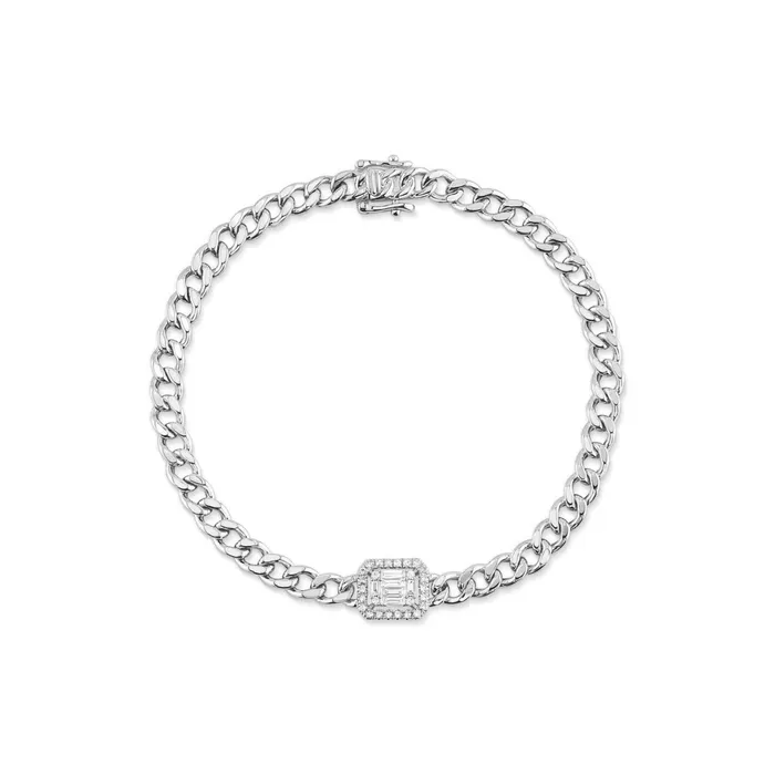 Shy Creation Diamond Baguette Link Bracelet 030 CT Shy Creation Bracelets