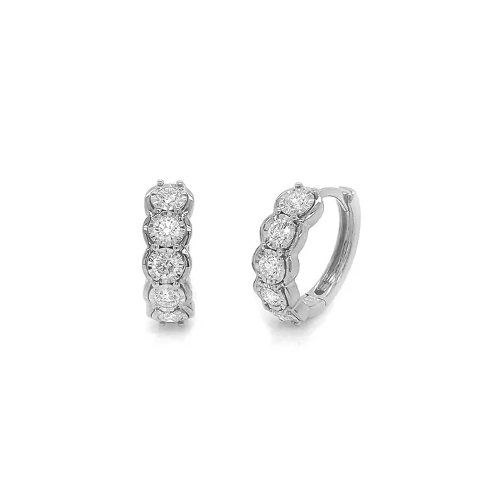Shy Creation Diamond Huggie Earrings 060 CT Shy Creation Earrings