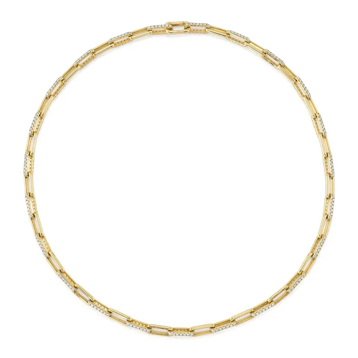 Shy Creation Diamond Paper Clip Necklace 568 CT Shy Creation Necklaces