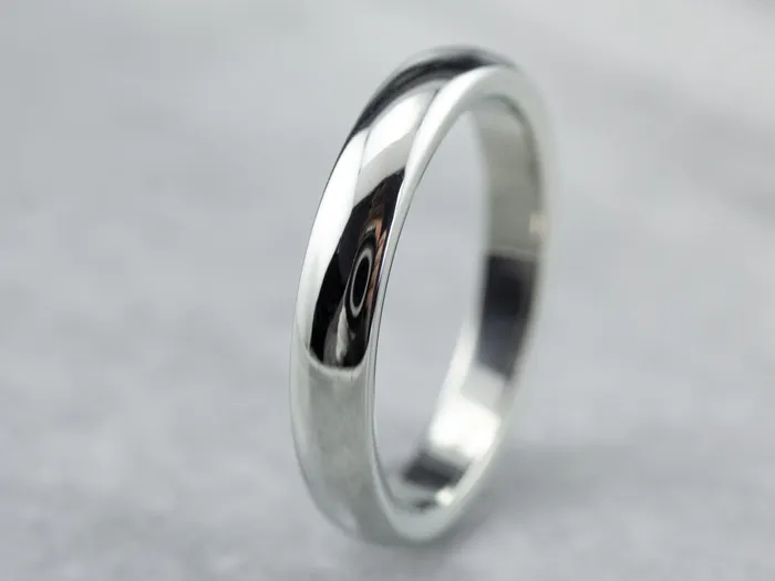 Sleek 18K White Gold Band Market Square Jewelers Rings