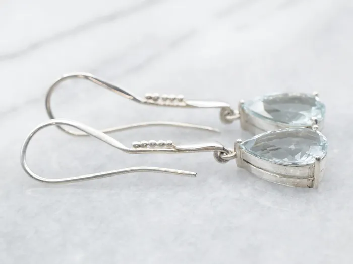 Sterling Silver Aquamarine Drop Earrings Market Square Jewelers Earrings Sterling Silver Aquamarine Drop Earrings Market Square Jewelers Earrings