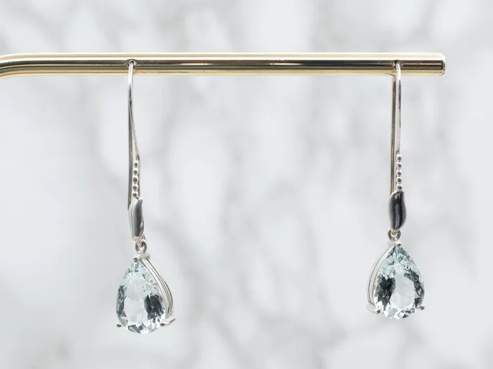 Sterling Silver Aquamarine Drop Earrings Market Square Jewelers Earrings Sterling Silver Aquamarine Drop Earrings Market Square Jewelers Earrings
