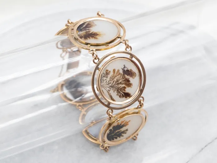 Stunning Dendritic Agate Cabochon Link Bracelet Market Square Jewelers Bracelets Stunning Dendritic Agate Cabochon Link Bracelet Market Square Jewelers Bracelets