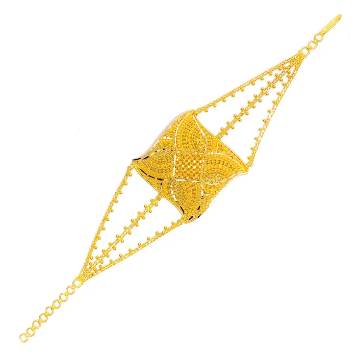 Stunning Floral 22k Gold Statement Bracelet Andaaz Jewelers Bracelets