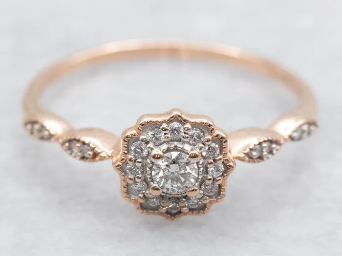 Sweetheart Rose Gold Diamond Halo Engagement Ring Market Square Jewelers Rings Sweetheart Rose Gold Diamond Halo Engagement Ring Market Square Jewelers Rings