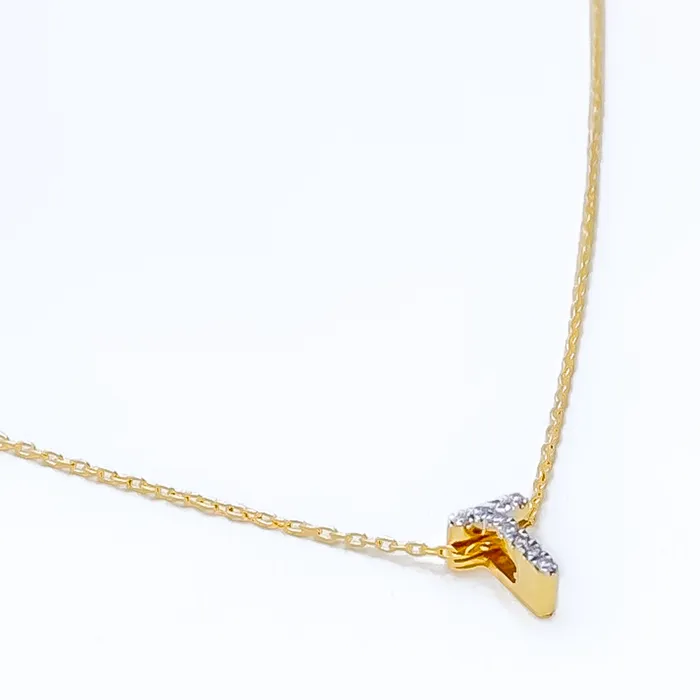 T Diamond Letter 18K Gold Necklace Andaaz Jewelers Necklaces