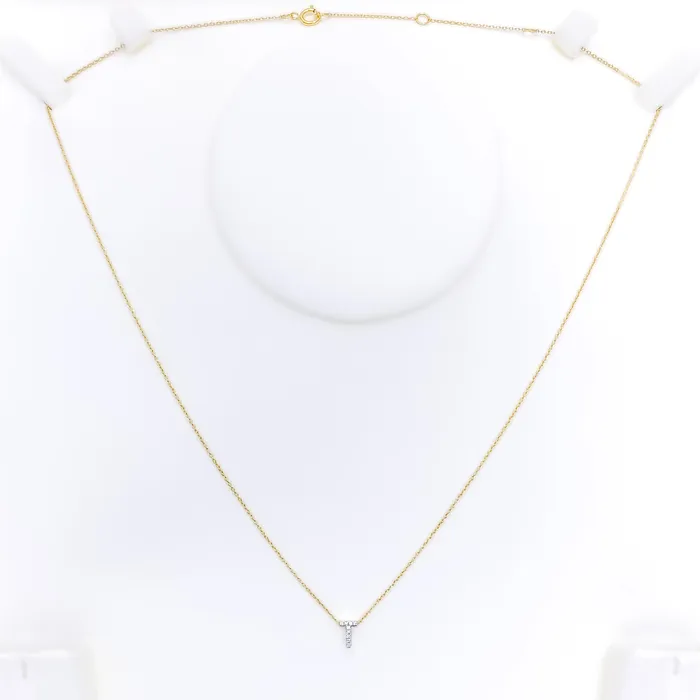 T Diamond Letter 18K Gold Necklace Andaaz Jewelers Necklaces