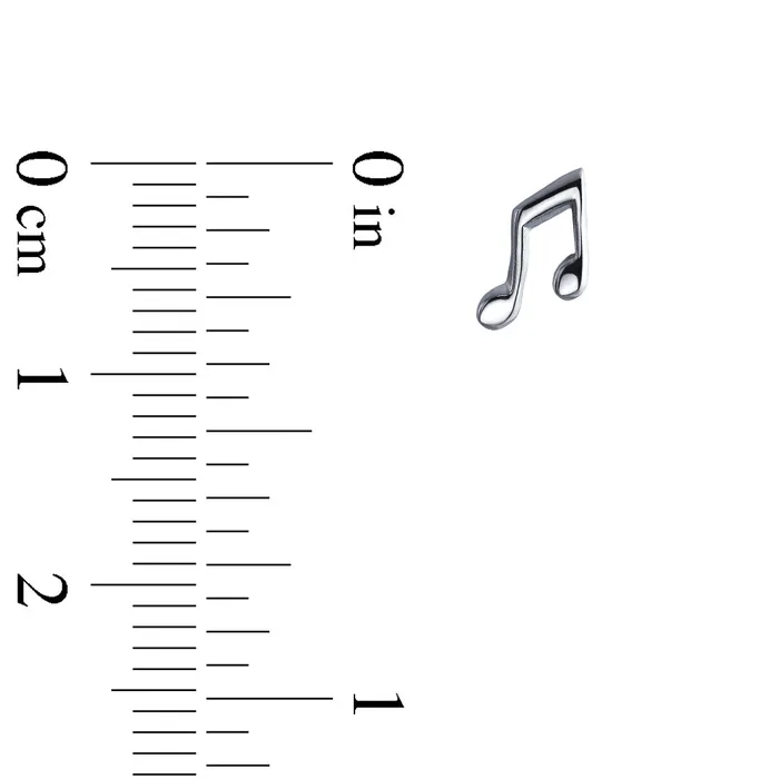 Tiny Dainty Eighth Music Notes Threader Stud Earrings for Musicians Silver BlingJewelry Wholesale Earrings