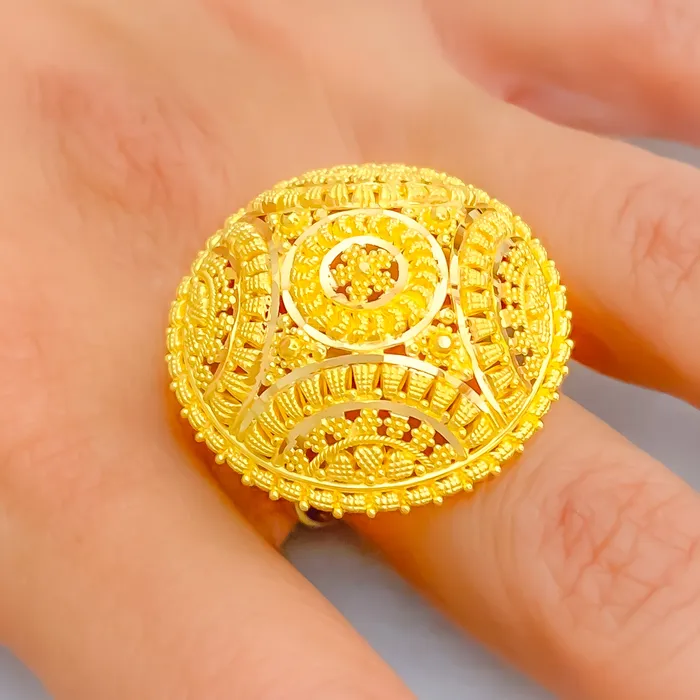 Traditional Festive 22k Gold Statement Ring Andaaz Jewelers Rings