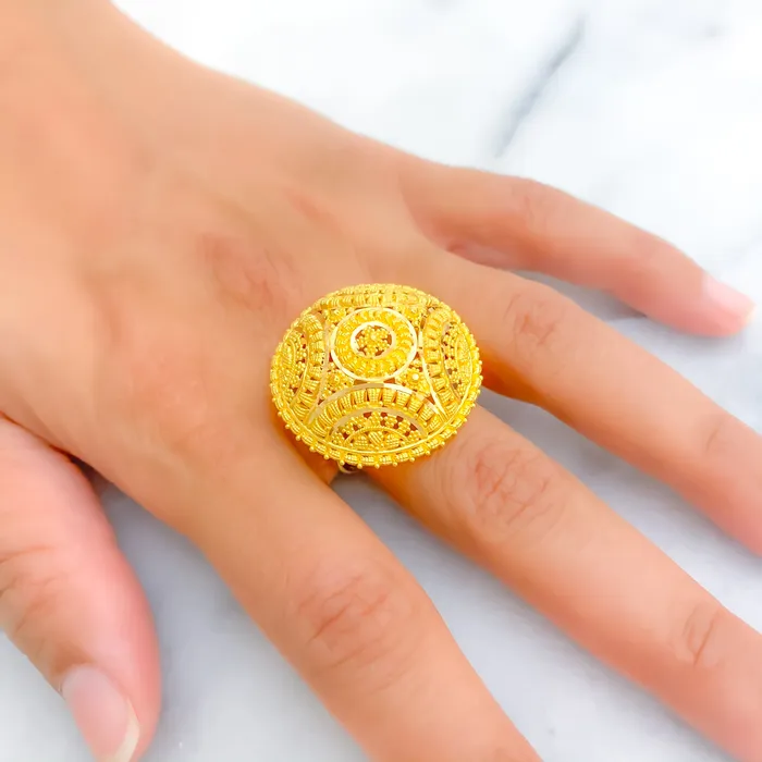 Traditional Festive 22k Gold Statement Ring Andaaz Jewelers Rings