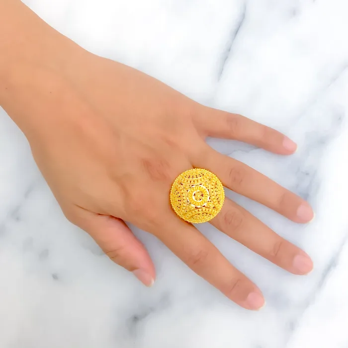 Traditional Festive 22k Gold Statement Ring Andaaz Jewelers Rings
