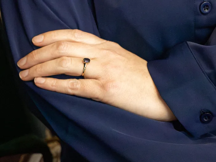Victorian Dark Blue Sapphire Solitaire Ring Market Square Jewelers Rings