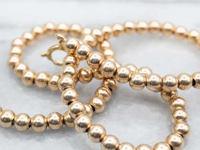 Vintage Gold Bead Necklace Market Square Jewelers Necklaces