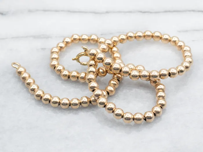 Vintage Gold Bead Necklace Market Square Jewelers Necklaces