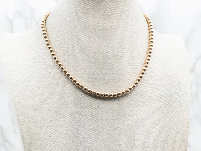 Vintage Gold Bead Necklace Market Square Jewelers Necklaces