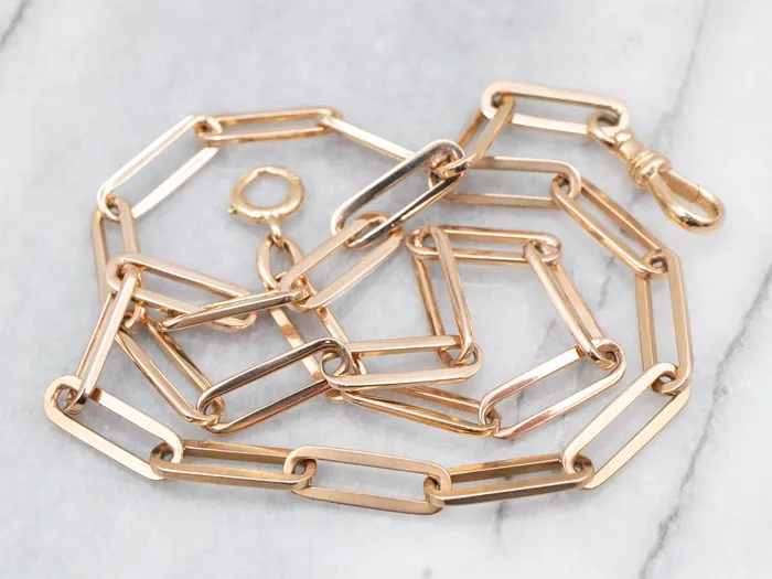 Vintage Rose Gold Paperclip Chain Market Square Jewelers Earrings Vintage Rose Gold Paperclip Chain Market Square Jewelers Earrings