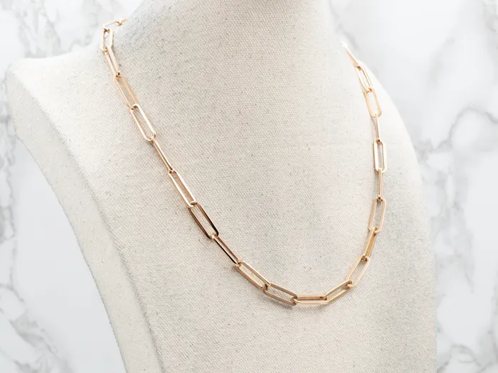 Vintage Rose Gold Paperclip Chain Market Square Jewelers Earrings Vintage Rose Gold Paperclip Chain Market Square Jewelers Earrings