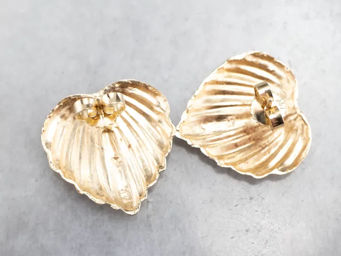 Vintage Textured Heart Gold Stud Earrings Market Square Jewelers Earrings Vintage Textured Heart Gold Stud Earrings Market Square Jewelers Earrings