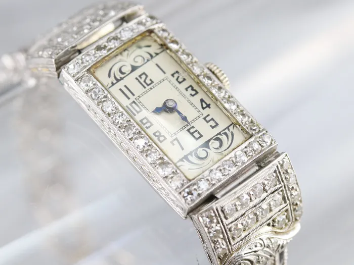 Watches Vintage Diamond Platinum Ladies Wrist Watch Market Square Jewelers Watches Vintage Diamond Platinum Ladies Wrist Watch Market Square Jewelers
