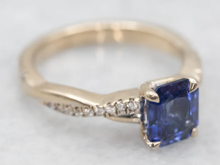 White Gold Sapphire Engagement Ring with Diamond Accents Market Square Jewelers Rings White Gold Sapphire Engagement Ring with Diamond Accents Market Square Jewelers Rings