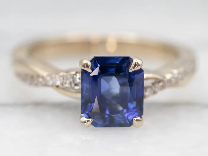 White Gold Sapphire Engagement Ring with Diamond Accents Market Square Jewelers Rings White Gold Sapphire Engagement Ring with Diamond Accents Market Square Jewelers Rings