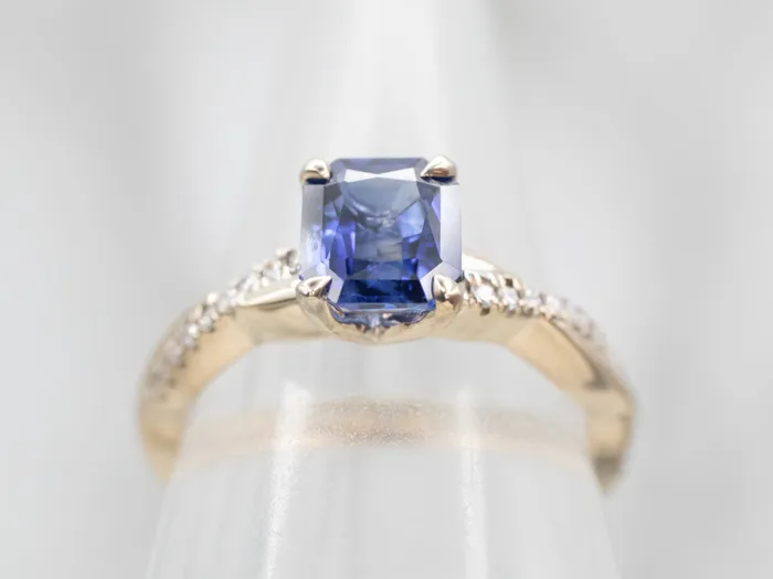 White Gold Sapphire Engagement Ring with Diamond Accents Market Square Jewelers Rings White Gold Sapphire Engagement Ring with Diamond Accents Market Square Jewelers Rings