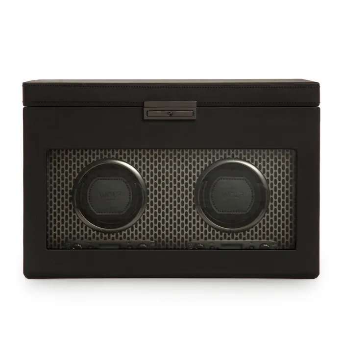 Wolf Axis Double Watch Winder with Storage Wolf Watches