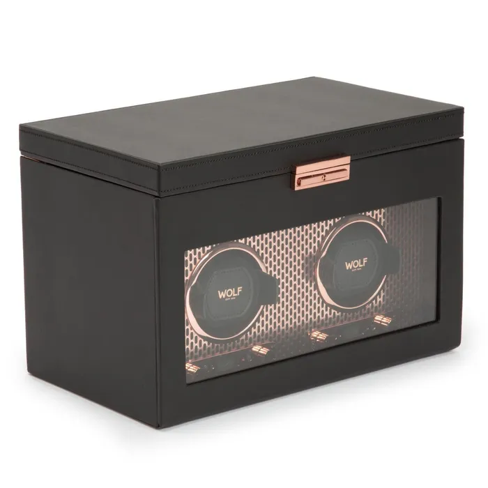 Wolf Axis Double Watch Winder with Storage Wolf Watches