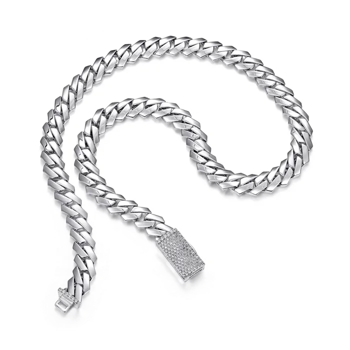 Womens Plain Gold Prong Cuban Link Chain aporro PreStyled Sets
